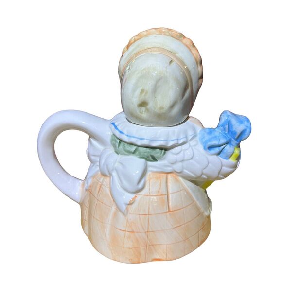 Vintage Heritage Mint Figural Ceramic Lady Mama Duck Teapot Decor Only 7x7.5‎ in - Picture 5 of 11